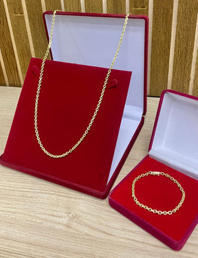 CORRENTE ELO CADEADO QUINA 4MM + PINGENTES