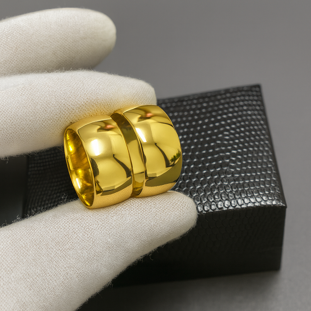 PAR DE ALIANÇAS MOD ABAULADA BOLEADA 10MM