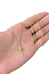 CORRENTE TIJOLINHO 1MM + PINGENTE PALITO - WRDJOIAS